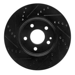 Mercedes-Benz B200 Brake Rotor (1) - Front Right - R1 Concepts - Drilled & Slotted - Black - `06-`11